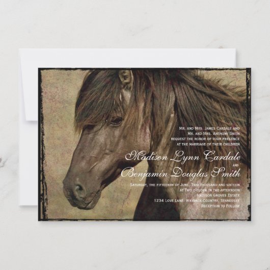 Invitations occidentales de mariage de cheval de (Dos)