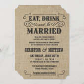 Invitations occidentales de mariage de pays (Devant / Derrière)