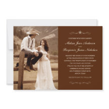 Invitations occidentales de mariage de photo de