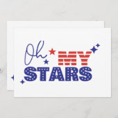 Invitations Oh mon étoile et mes rayures. Indépen (Devant / Derrière)