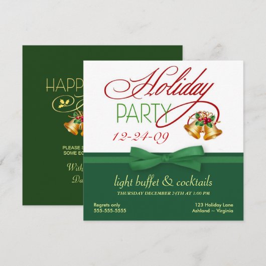 Invitations Open House de Noël (Devant / Derrière)