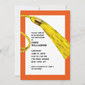 Invitations Orange de la fête de graduation (Devant)