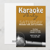 Invitations orange du karaoke Party (Devant / Derrière)