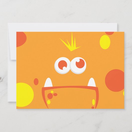 Invitations Orange Monster Face Party (Devant)