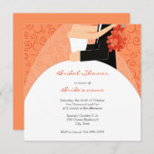 Invitations oranges de Fête de la mariée (Devant / Derrière)