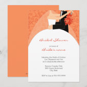 Invitations oranges de Fête de la mariée (Devant / Derrière)