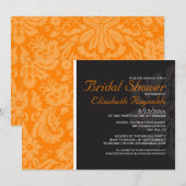 Invitations oranges de Fête de la mariée de (Devant / Derrière)