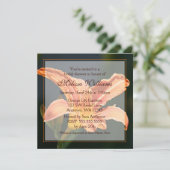 Invitations oranges de Fête de la mariée de lis (Debout devant)