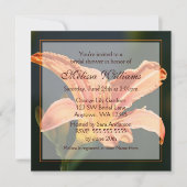 Invitations oranges de Fête de la mariée de lis (Devant)