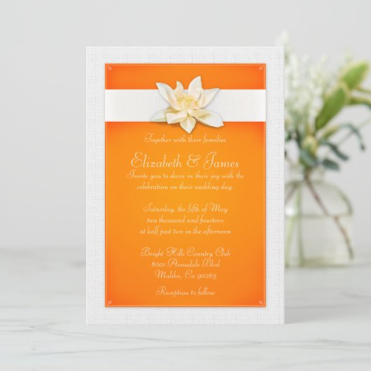 Invitations oranges de mariage (Debout devant)