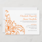 Invitations oranges de mariage de Flourish (Devant)