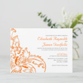 Invitations oranges de mariage de Flourish (Debout devant)