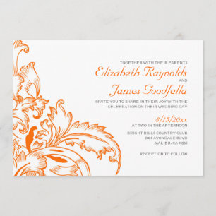 Invitations oranges de mariage de Flourish