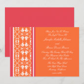Invitations oranges de mariage de framboise de (Devant / Derrière)