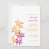 Invitations oranges et fuchsia de mariage (Devant)