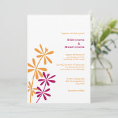 Invitations oranges et fuchsia de mariage (Debout devant)