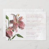 Invitations orientales de mariage de lis (Devant / Derrière)