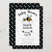 Invitations orientées de baby shower d'abeille - (Devant / Derrière)