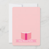 Invitations orientées de baby shower de livre (Dos)