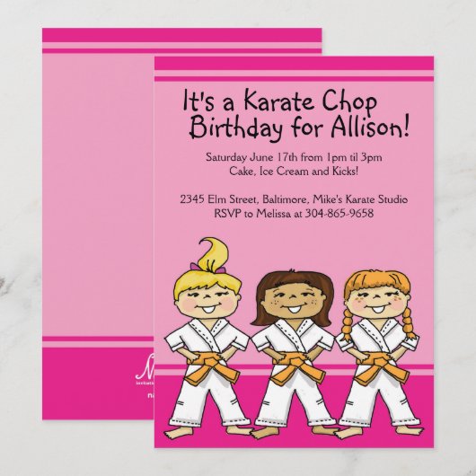 Invitations orientées de fête d'anniversaire de (Devant / Derrière)