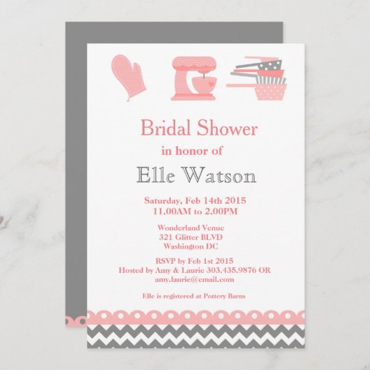 Invitations orientées de Fête de la mariée de (Devant / Derrière)