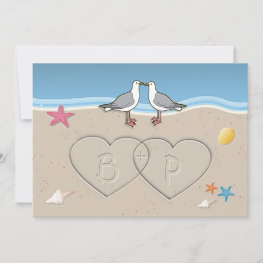 Invitations orientées de mariage de plage (Devant)