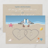 Invitations orientées de mariage de plage (Devant / Derrière)