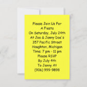 Invitations orientées de parties de fiesta (Dos)