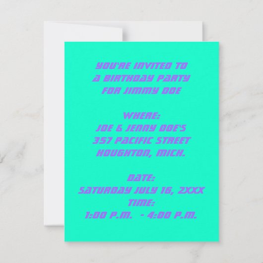 INVITATIONS ORIENTÉS D'INVITATIONS DE PARTIE DE (Dos)