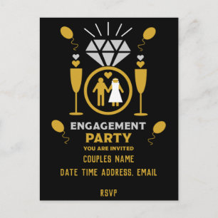 Invitations originaux de la partie Engagement amus