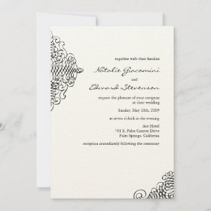 Invitations ornementales en noir et ivoire