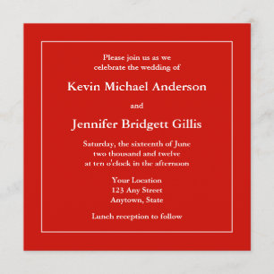 Invitations ou annonces de carré rouge et blanc