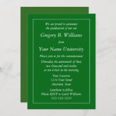 Invitations ou annonces de diplômes Dark Green (Devant / Derrière)