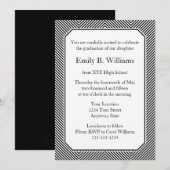 Invitations ou annonces de graduation noire (Devant / Derrière)
