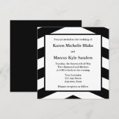 Invitations ou annonces de mariage d'Carrés noirs (Devant / Derrière)