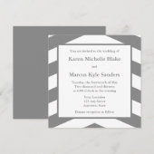 Invitations ou annonces de mariage de Carrés gris (Devant / Derrière)