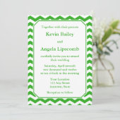 Invitations ou annonces de mariage Green Chevron (Debout devant)