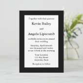 Invitations ou annonces de mariage noir classique (Debout devant)