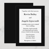 Invitations ou annonces de mariage noir classique (Devant / Derrière)