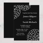 Invitations ou annonces de mariage noir et blanc (Devant / Derrière)