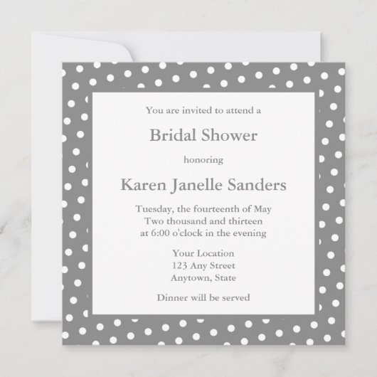Invitations ou annonces de Wedding showers gris (Devant)