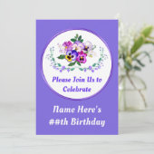 Invitations Pansy, Jolies Invitations Anniversaire (Debout devant)