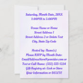 Invitations Pansy, Jolies Invitations Anniversaire (Dos)