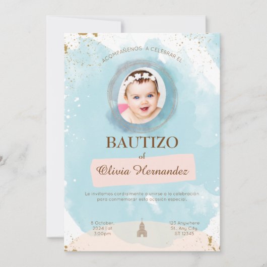Invitations Para Bautizo (Devant)