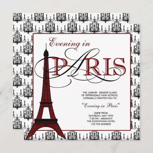 Invitations Paris Prom (Devant / Derrière)