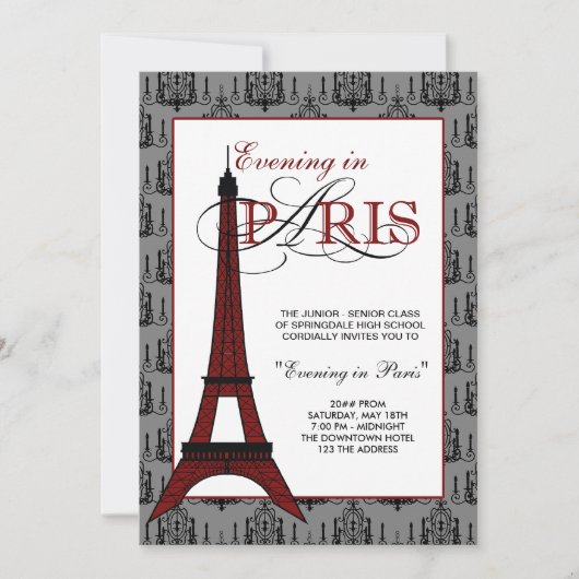 Invitations Paris Prom (Devant)