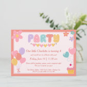 Invitations Pastel Anniversaire - Imprimé ou numér (Debout devant)