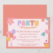 Invitations Pastel Anniversaire - Imprimé ou numér (Devant / Derrière)