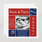 Invitations Patriotic Summer Baby Shower (Devant / Derrière)