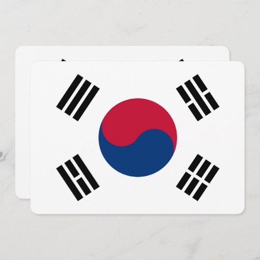 Invitations patriotiques avec Drapeau de Corée du (Devant / Derrière)